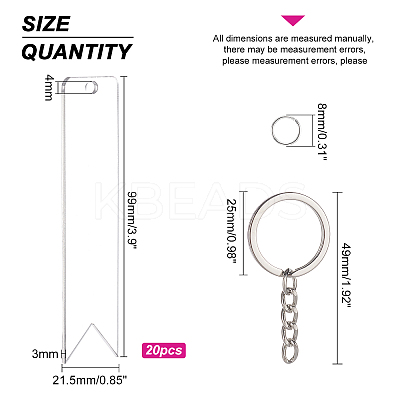 DIY Vertical Flag Acrylic Blank Pendant Keychain Making Kits DIY-BC0001-64B-1