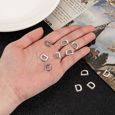 Tarnish Resistant 304 Stainless Steel Letter Charms STAS-O072-D-1