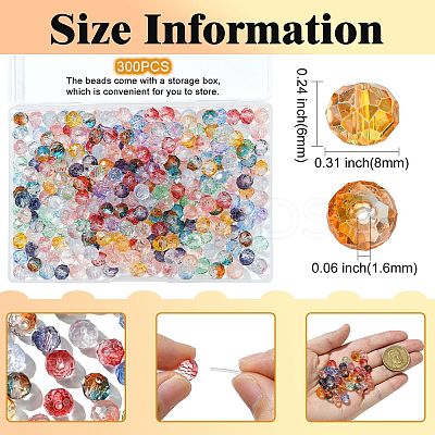 300Pcs Transparent Baking Paint Glass Beads GLAA-CJ0002-46-1