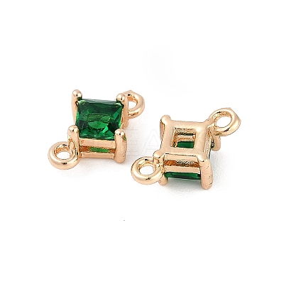 Brass Pave Glass Rhombus Links Connector Charms X1-GLAA-Q088-001F-1