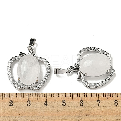 Natural Quartz Crystal with Clear Cubic Zirconia Pendants G-G133-03P-20-1