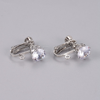 Brass Screw On Clip-on Earring Findings KK-L200-A-1