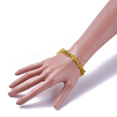 Natural Jade Beads Stretch Bracelets BJEW-JB04152-06-1