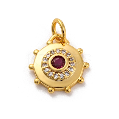 Brass Micro Pave Cubic Zirconia Charms KK-U033-22M-1