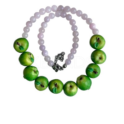Glass & Resin Fruit Beaded Necklaces for Women WG91F17-03-1