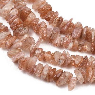 Natural Gold Spot Sunstone Beads Strands G-G464-B01-01-1