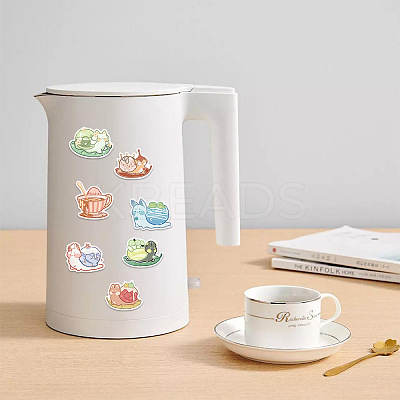 50Pcs Snail PVC Waterproof Self-Adhesive Stickers PW-WG70218-01-1