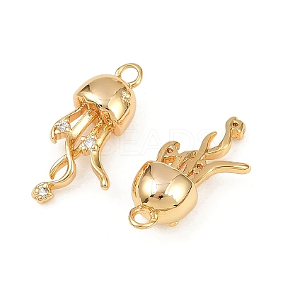 Ocean Theme Brass Micro Pave Cubic Zirconia Pendants KK-F902-08J-G-1