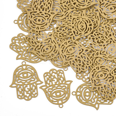 430 Stainless Steel Filigree Pendants STAS-T042-15D-1