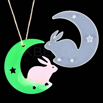 DIY Animal on the Crescent Moon Big Pendant Silicone Molds DIY-F125-06-1