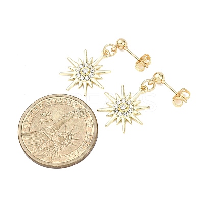 Alloy Crystal Rhinestone Dangle Stud Earrings EJEW-JE06657-02-1