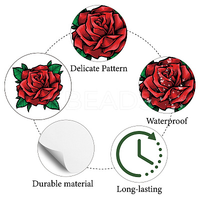 8 Sheets Plastic Waterproof Self-Adhesive Picture Stickers DIY-WH0428-088-1