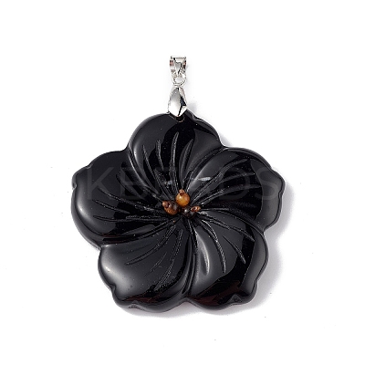Natural Black Onyx(Dyed & Heated) Big Pendants G-B040-01P-02-1