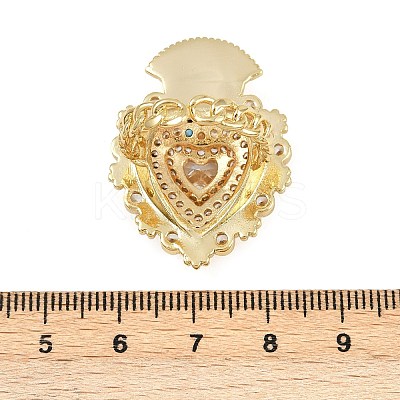 Brass Micro Pave Clear Cubic Zirconia Cuff Rings RJEW-P155-04D-G-1