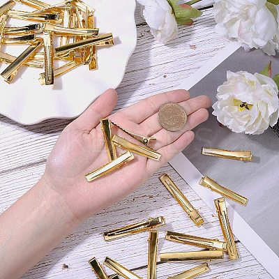 Iron Flat Alligator Hair Clip Findings IFIN-PH0023-65G-1