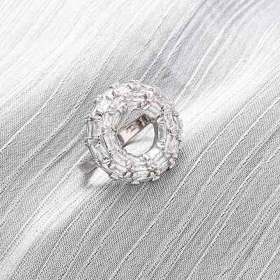 Brass Micro Pave Cubic Zirconia Cuff Rings RJEW-D323-02P-1