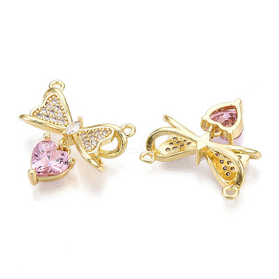 Brass Micro Pave Cubic Zirconia Pendants KK-N254-223G-1
