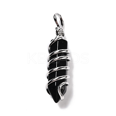 Natural Obsidian Big Pointed Pendants G-I322-05P-01-1