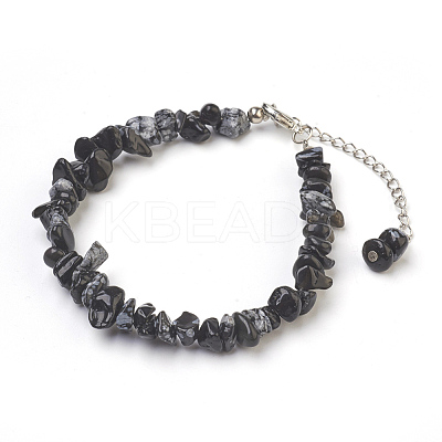 Natural & Synthetic Mixed Stone Chip Beads Anklets AJEW-AN00229-1