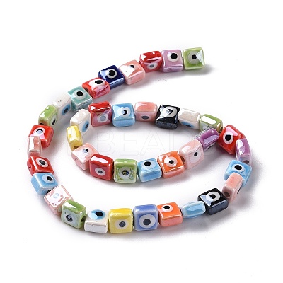 Handmade Porcelain Ceramic Beads Strands LAMP-B021-06C-1