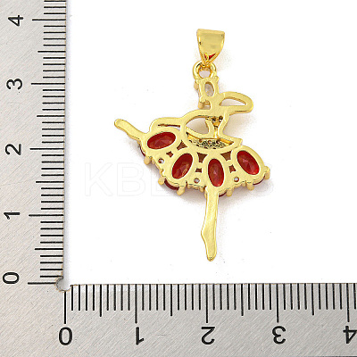 Rack Plating Brass Micro Pave Cubic Zirconia Pendants KK-G513-94G-01-1