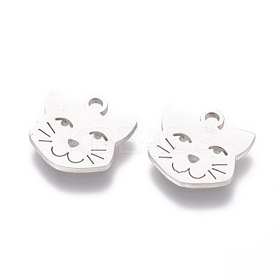 Non-Tarnish 201 Stainless Steel Kitten Charms LS-STAS-S105-T419-1