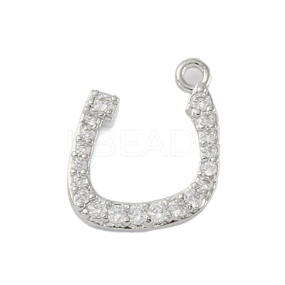 Rack Plating Brass Micro Pave Clear Cubic Zirconia Pendants KK-A224-03L-P-1