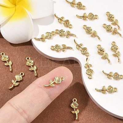 SHEGRACE Brass Rose Charms XGR0164G-105G-1