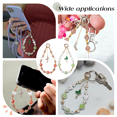 2Pcs 2 Colors Glass & Acrylic & Alloy Enamel Pendant Decorations HJEW-DR00245-1