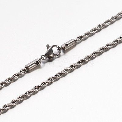 304 Stainless Steel Rope Chain Necklaces NJEW-E026-09-1