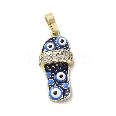 Brass Micro Pave Cubic Zirconia Pendants KK-E092-18G-05-1
