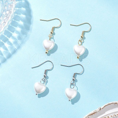 2 Pairs 304 Stainless Steel Plastic Pearl Dangle Earrings EJEW-JE06658-1