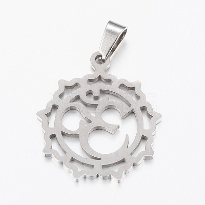 Non-Tarnish 304 Stainless Steel Yoga Pendants STAS-I074-04P-1