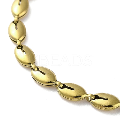 304 Stainless Steel Coffee Bean Link Chain Bracelets for Women BJEW-G712-02G-1
