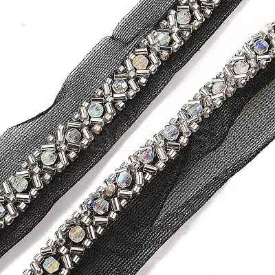 Polyester Flower Lace Trims OCOR-A007-31-1