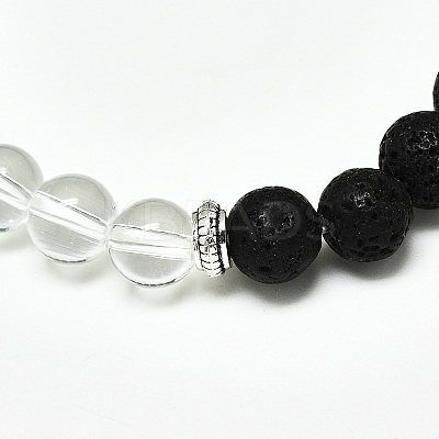 Natural Quartz Crystal Beads Stretch Bracelets X-BJEW-R309-02-A10-1
