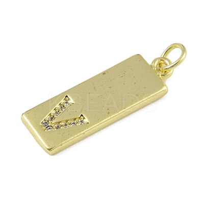 Brass Micro Pave Clear Cubic Zirconia Pendants KK-P266-06G-V-1