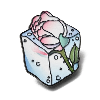 Ice Block & Rose Flower Enamel Pins JEWB-Z052-01EB-04-1