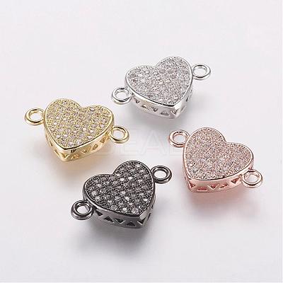 Brass Micro Pave Cubic Zirconia Links ZIRC-E114-01-1