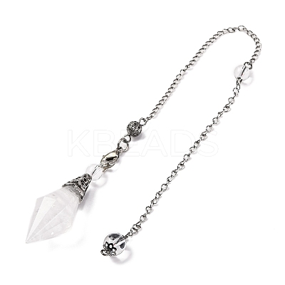 Natural Quartz Crystal Rhombus Faceted Poined Dowsing Pendulums G-Q184-05G-AS-1