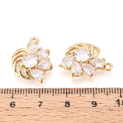 Brass Pave Clear Cubic Zirconia Pendants KK-T077-38G-1