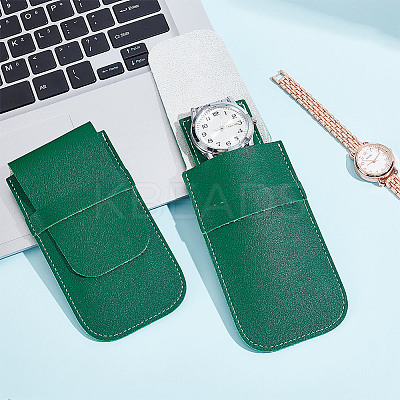 2Pcs Rectangle PU Imitation Leather Single Watch Storage Bag AJEW-GO0001-85C-1