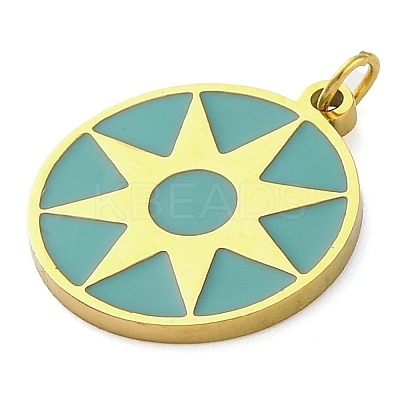 Ion Plating(IP) 304 Stainless Steel Enamel Pendants STAS-Z104-03G-1