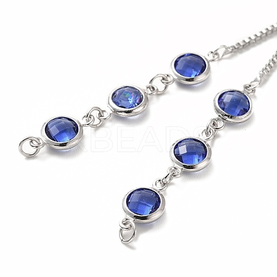Real Platinum Plated Half Finished Brass Rhinestone Box Chains Bracelet MAK-M026-01P-1