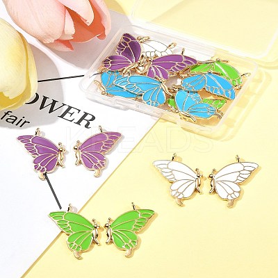 8 Pairs 4 Colors Alloy Enamel Pendants ENAM-FS0002-49-1