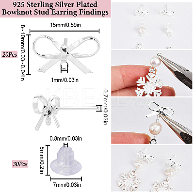 20Pcs Brass Stud Earring Findings KK-SC0008-01S-1