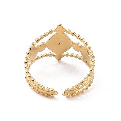 304 Stainless Steel Evil Eye Hollow Out Open Finger Ring RJEW-C057-03G-1