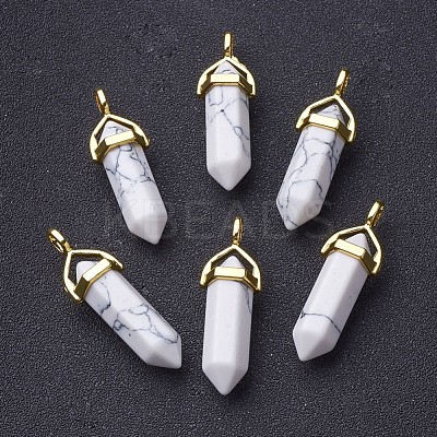 Synthetic Howlite Double Terminated Pointed Pendants G-G902-C01-1