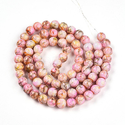 Baking Paint Glass Beads Strands DGLA-N003-10mm-B02-1