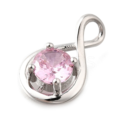 925 Sterling Silver Pave Cubic Zirconia Pendants STER-V001-03P-10-1